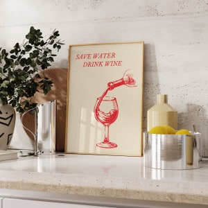 Bar Cart Wine Print Estetyczna sztuka ścienna do kuchni Bar Cart Wall Art Zabawny wydruk kuchenny Wydruk wina Wydrukowana sztuka ścienna Cyfrowa sztuka ścienna Wine Mom