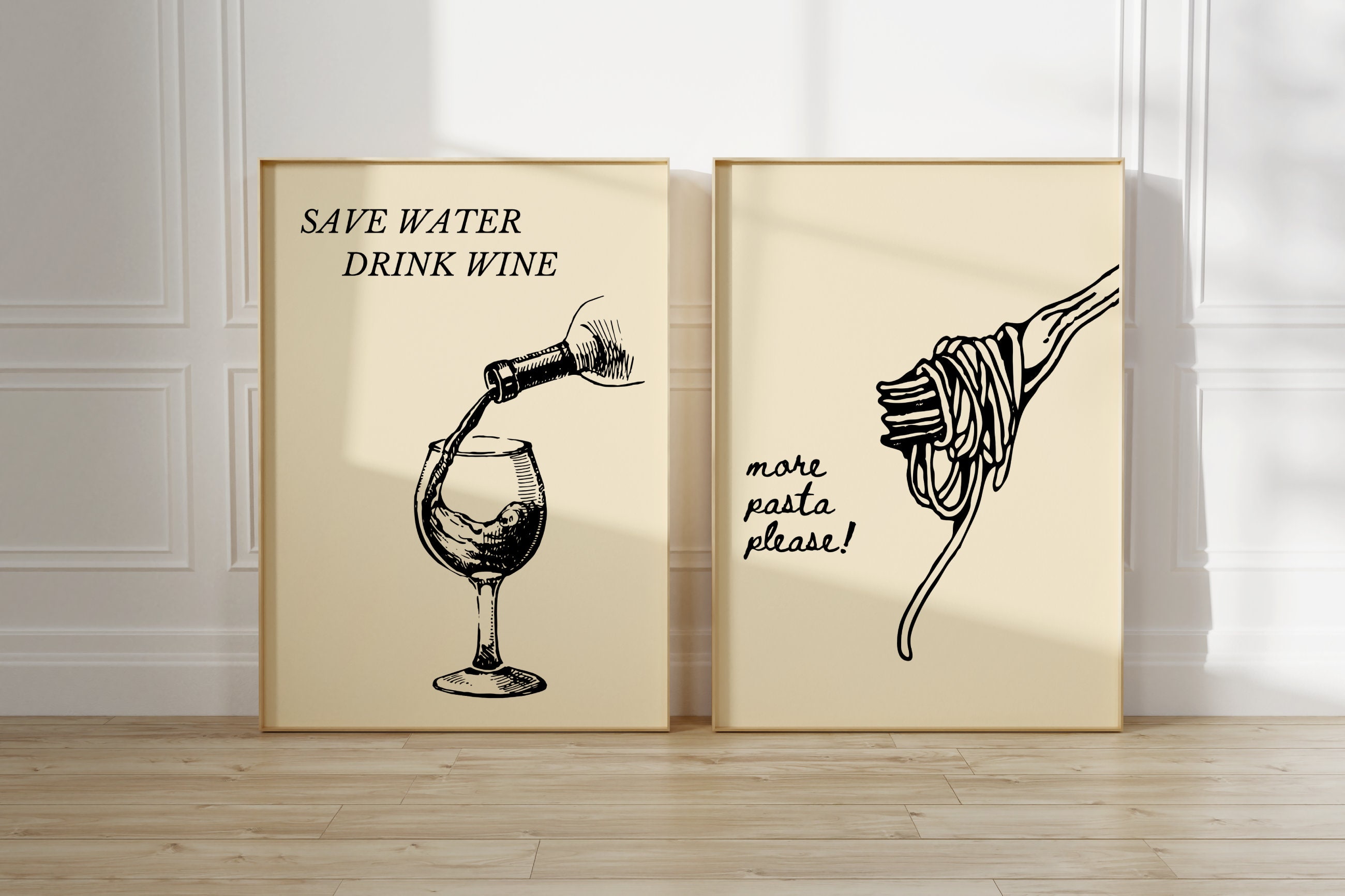 Aesthetic Kitchen Decor Kitchen Print Set of Two Aesthetic Apartment ...