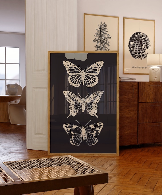 Cottage Core Butterfly Poster For Dorm Printable Wall Art Aesthetic Butterfly Print For Bedroom Wall Decor For Apartment Affordable Wall Art