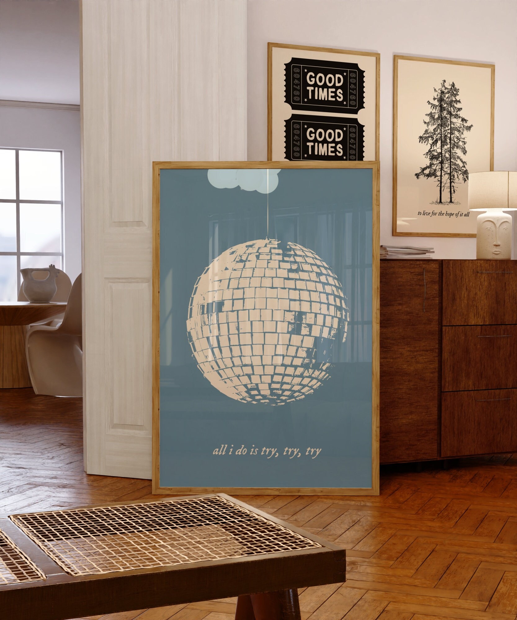 Dorm Room Printable Wall Art Mirrorball All I Do is Try Apartment Decor ...