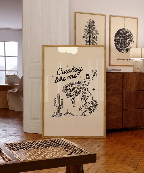 Cowboy Print For Dorm Art Music Printable Wall Art For Bedroom Wall Decor For Girls Apartment Gift Idea For Her Cowboy Aesthetic Print