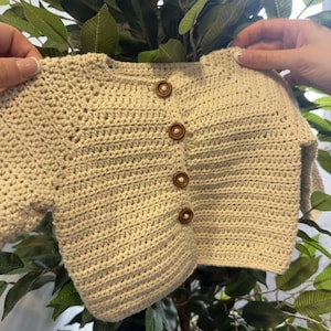 Crochet Baby Cardigan - handmade, soft crochet cardigan for newborns, babies and children, made to order, button cardigan jumper