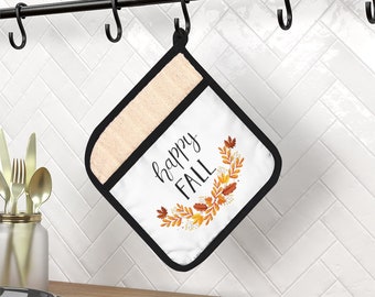 Happy Fall Pot Holder with Pocket