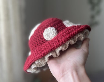 Crochet Mushroom Hat (Baby 0-3)