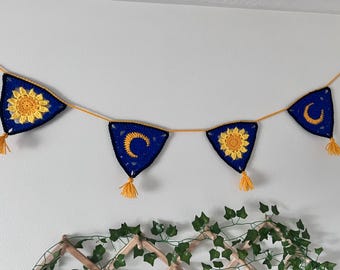 Pattern PDF Crochet Sun & Moon Bunting