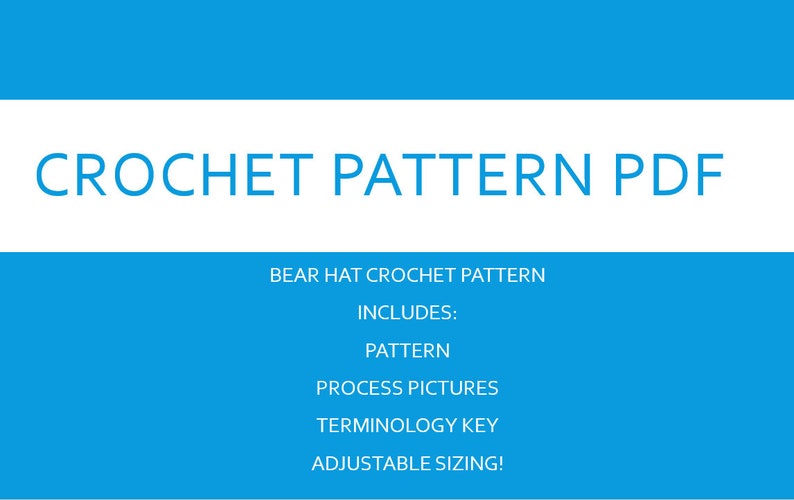 PDF PATTERN Crochet Bear Hat image 2