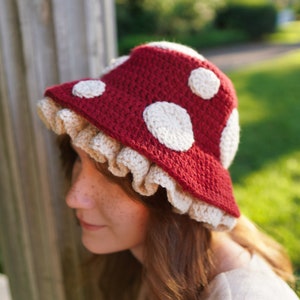 PDF PATTERN Crochet Mushroom Hat