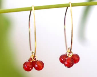 Natural Gemstone Earrings 14k Gold Plated Agate Earrings Moonstone Earrings Amethyst Earrings Pink Quartz Earrings Aquamarine Earrings