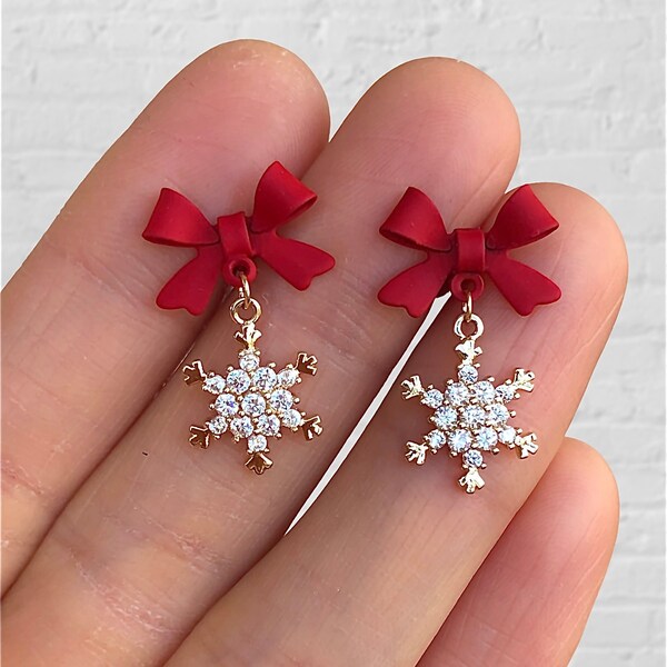 Snowflake Earrings Etsy