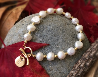 Natural Baroque Pearl Bracelet Natural Freshwater Pearl Bracelet Christmas Gifts Birthstone Jewelry for Her