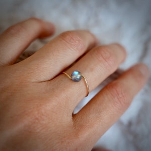 Natural Moonstone Ring Labradorite Ring Jade Ring Amethyst Ring Aquamarine Ring Natural Birthstone Ring Gemstone Ring Wire Ring Labradorite