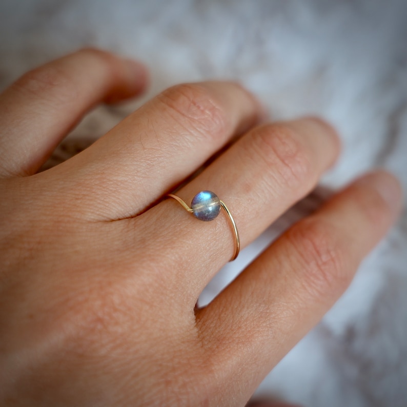 Natural Moonstone Ring Labradorite Ring Jade Ring Amethyst Ring Aquamarine Ring Natural Birthstone Ring Gemstone Ring Wire Ring Labradorite