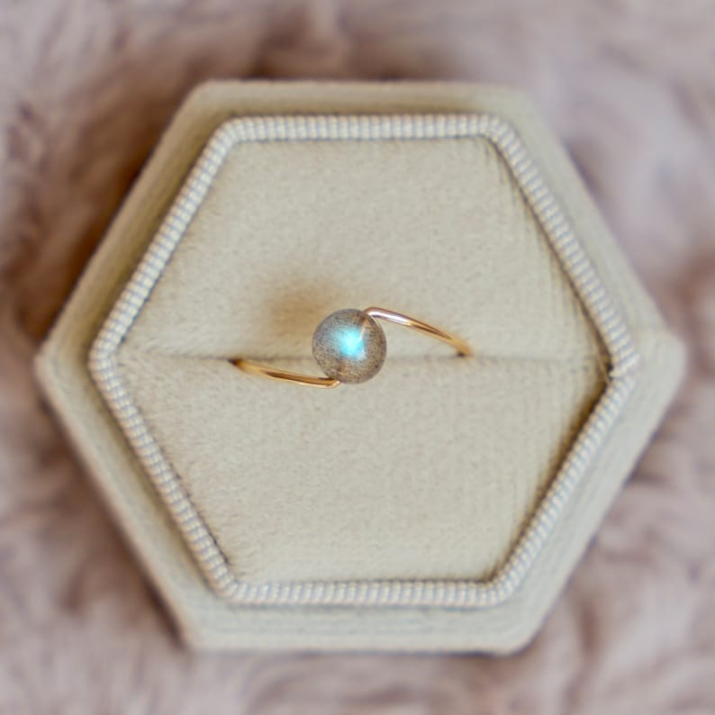Natural Moonstone Ring Labradorite Ring Jade Ring Amethyst Ring Aquamarine Ring Natural Birthstone Ring Gemstone Ring Wire Ring image 4