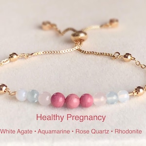 Healthy Pregnancy Protection Bracelets Natural Gemstone Bracelet Jewelry for Her Gemstone Gift Dainty Pregnancy Protection Bracelet