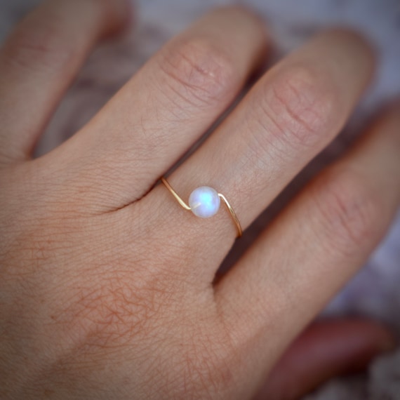 Natural Moonstone  Ring Labradorite Ring Jade Ring  Amethyst Ring Aquamarine Ring Natural Birthstone Ring Gemstone Ring Wire Ring