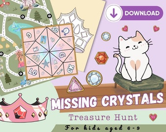 Printable Treasure Hunt for Kids: Missing Crystals Detective Game (PDF)