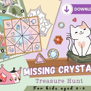 Printable Treasure Hunt for Kids: Missing Crystals Detective Game (PDF)
