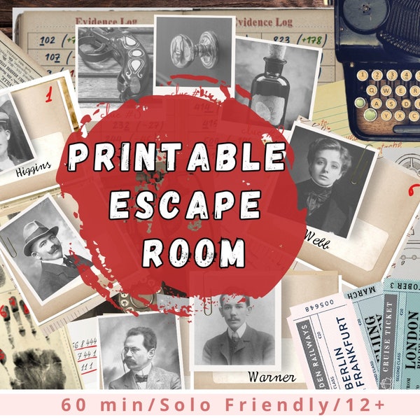 Escape Room imprimible - Juego de detectives - Ideas para citas nocturnas - Juego de fiesta de cumpleaños DIY