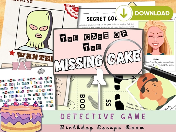 Birthday Escape Room: Missing Cake Detective Game (Printable)