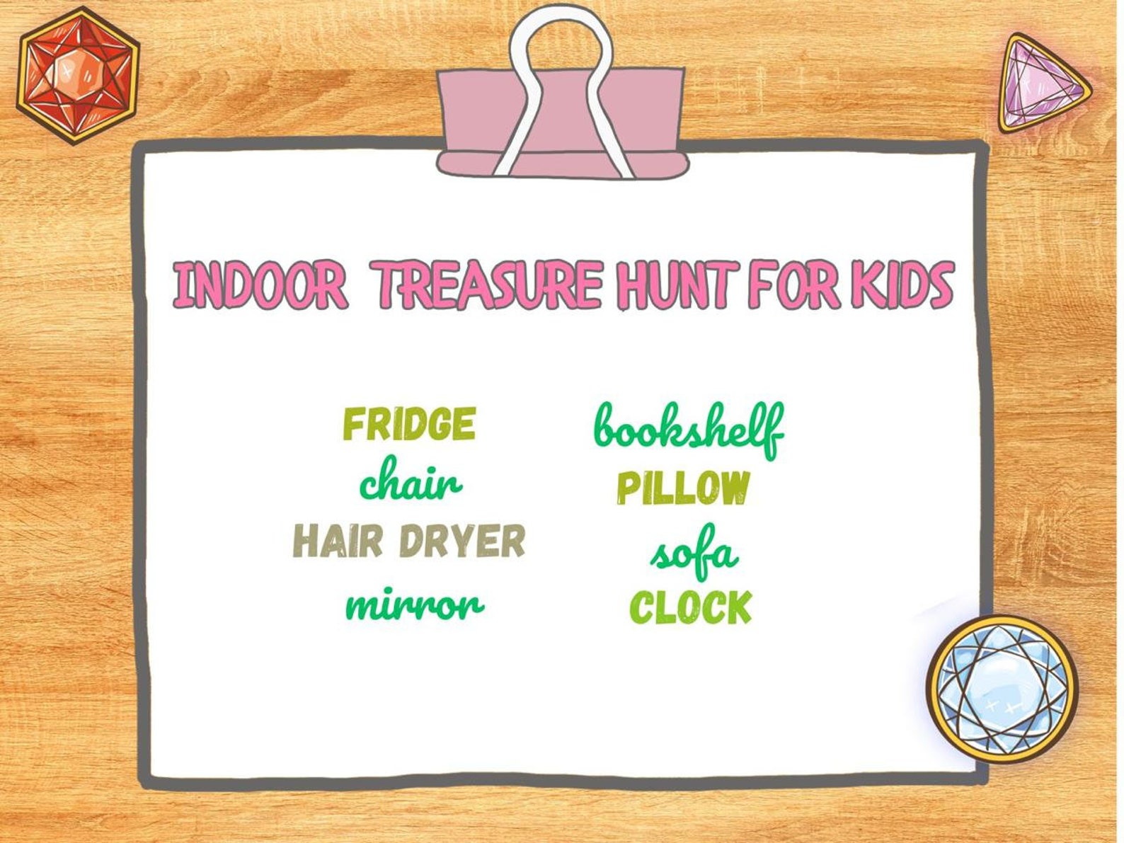 Printable Treasure Hunt for Kids, Indoor Birthday Treasure Hunt ...