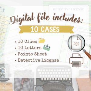 Printable Detective Game for Kids Party - Mystery Investigation Logic ...