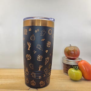 Personalized Spooky Season Tumbler: Engraved Halloween Collage, 20 oz