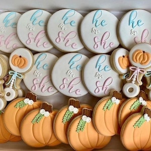 He or She | Fall Gender Reveal Cookies