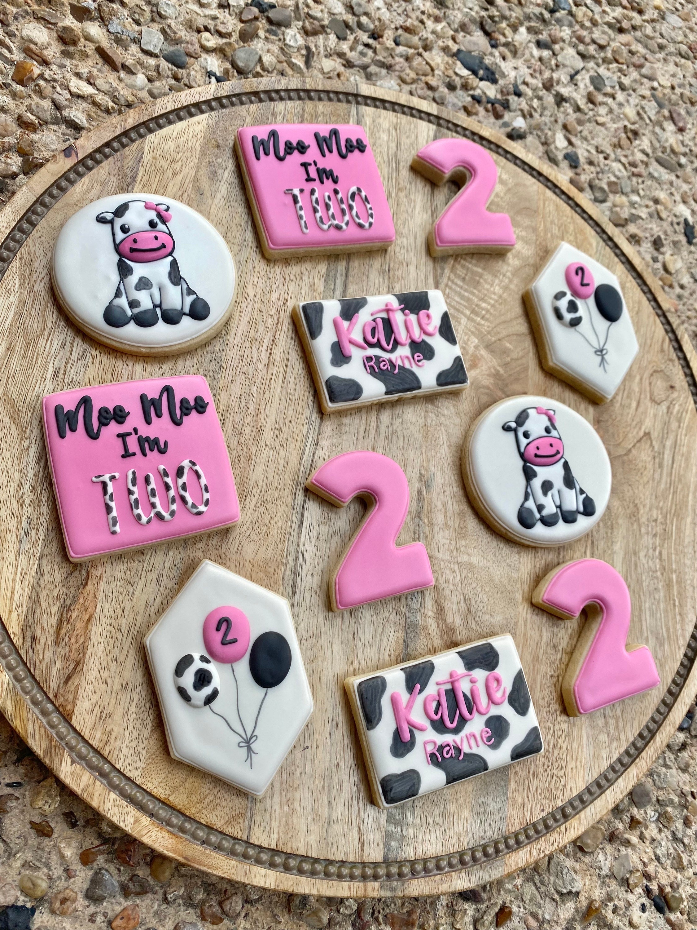 Moo Moo Im Two Cow Birthday Cookies 