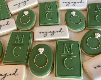 Lovely Green Engagement | Simple Engagement Cookies