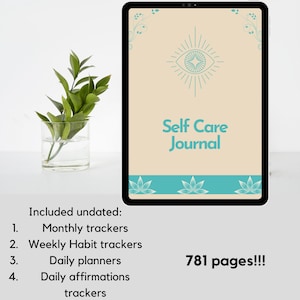 Self care journal digital, Self care  planner, Daily check in journal, Mindfulness journal iPad, Meditation journal, Reflection planner