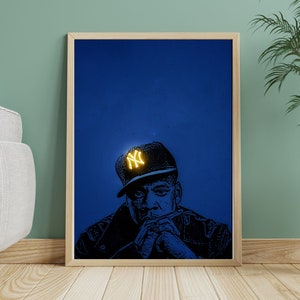 Jay Z wall art, neon print poster, street art graffiti, concrete decor, stencil art, digital neon sign,Jay Z Gift Art, Wall Art