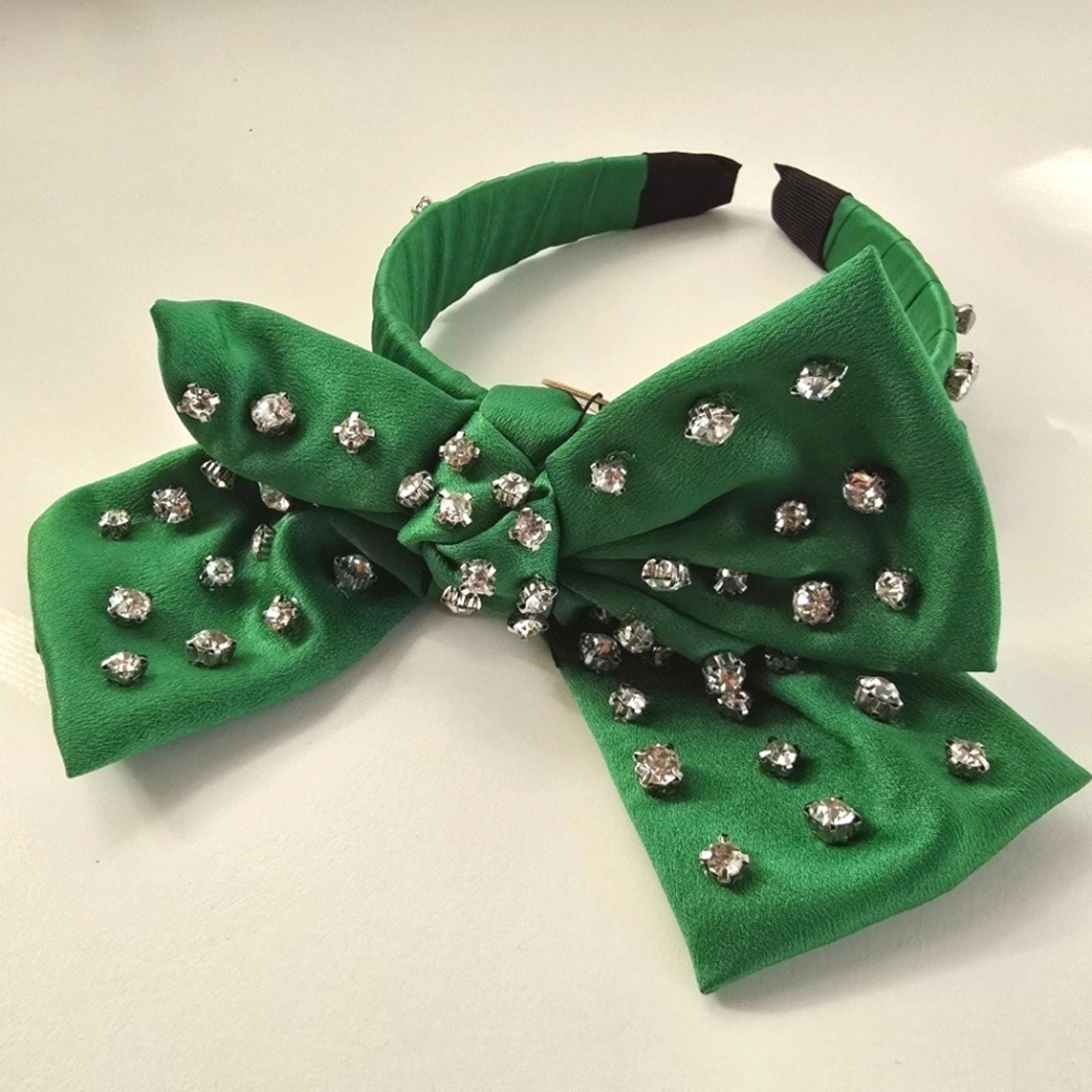 NWT Green Crystal Stone Embellished Bow Headband Green Crystal Stone Embellished Bow Women main image 4