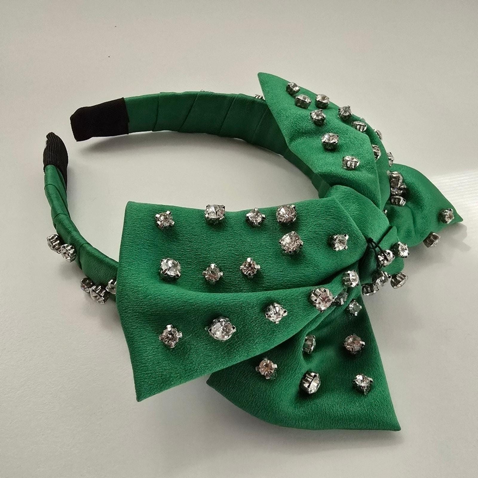 NWT Green Crystal Stone Embellished Bow Headband Green Crystal Stone Embellished Bow Women main image 2