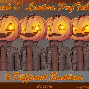 Jack O&#39; Lantern PNGTuber|| 4 Emotions , Pumpkin , Halloween , October , Twitch , Youtube , Content Creator , Spooky Season