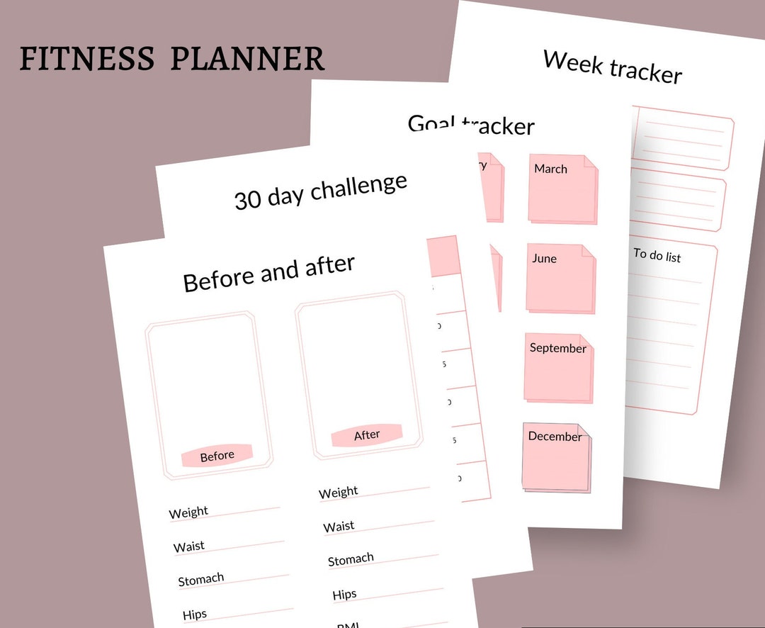 Fitness Digital Planner, Workout Tracker, Goal Setting (PDF Printable ...