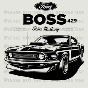Ford Mustang Boss 429 SVG Digital File – Instant Download Car Clipart