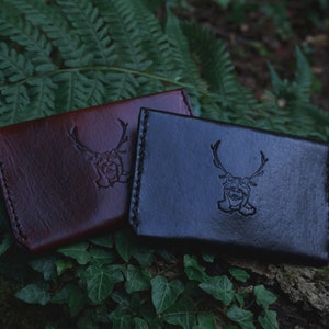 Cartera de cuero hecha a mano para tarjetas