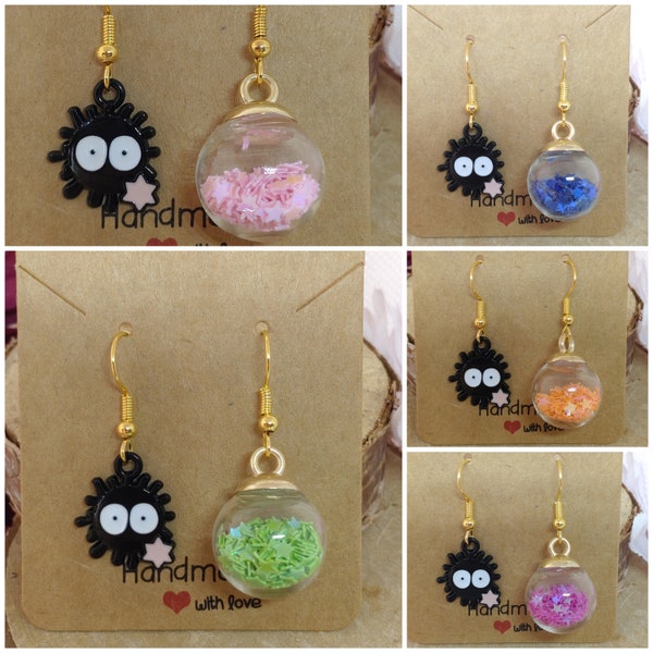 Ghibli - Rußmännchen- inspirierte Ohrringe, Chihiros Reise ins Zauberland