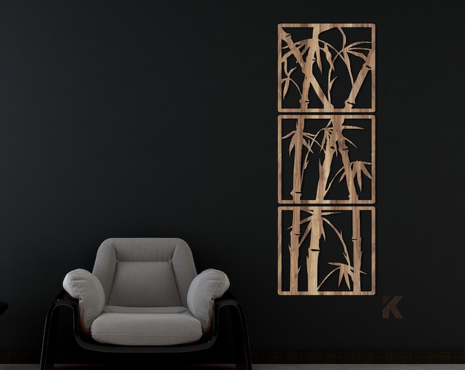 Bamboo Wood Decor - Bamboo Wall Art - Tree Wall Decor - Wood Wall Art ...