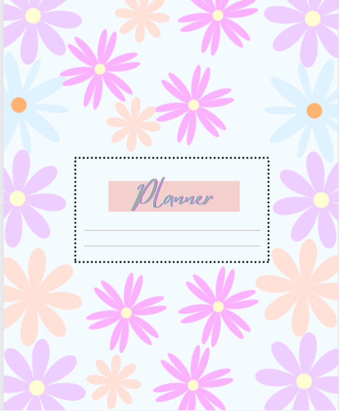 Printable Planner for Kids Printable Planner Flower Design. - Etsy