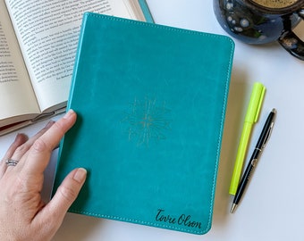 ESV Journaling Bible - PERSONALIZED - Teal with Cross - Includes Custom Engraved Name