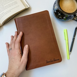 RVR/ESV Spanish and English Bible - PERSONALIZED - Brown - Includes Custom Engraved Name