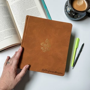 ESV Journaling Study Bible - PERSONALIZED - Caramel Gold Leaf - Includes Custom Engraved Name