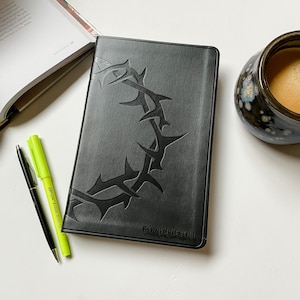ESV Bible - PERSONALIZED - Black Thinline Bible with Crown of Thorns - Includes Custom Engraved Name