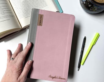 NIV Application Bible - PERSONALIZED - Pink and Gray - Includes Custom Engraved Name
