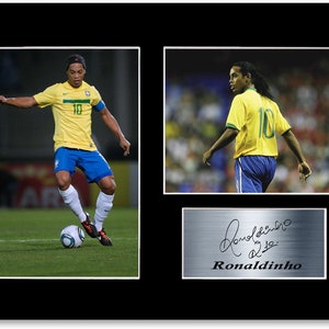 Ronaldinho Brasilien Fußballspieler signiert gedruckte Geschenke Autogramm Poster für Fußballfans und Anhänger A4