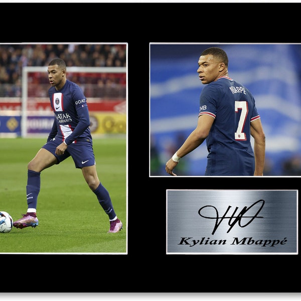 Kylian Mbappe France Joueur de Football Signé Cadeaux Imprimés Affiche Autographe pour Les Fans et Supporters de Football