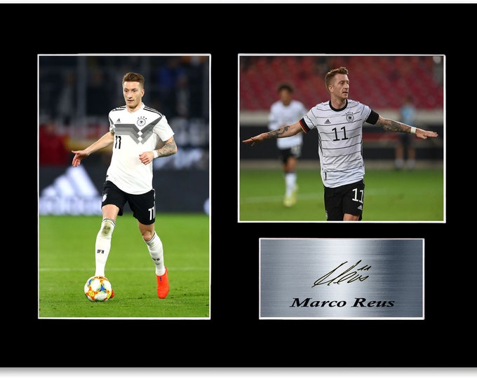Marco Reus Allemagne Joueur de Football Signé Imprimé Cadeaux Autographe Affiche pour les Fans de Football et les Supporters