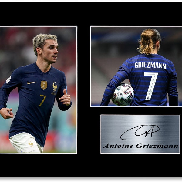Antoine Griezmann France Joueur de Football Signé Cadeaux Imprimés Affiche Autographe pour Les Fans et Supporters de Football