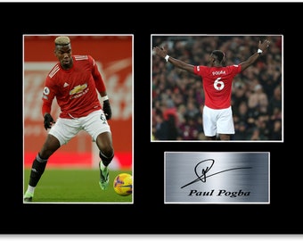 Paul Pogba Signiertes Gedrucktes Geschenk Autogramm Poster für Fußballfans und Unterstützer
